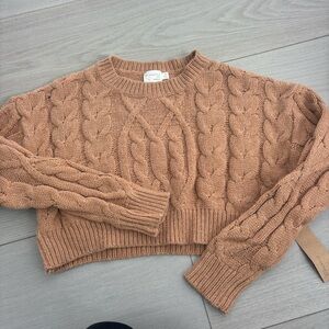 Brown\tan cropped sweater